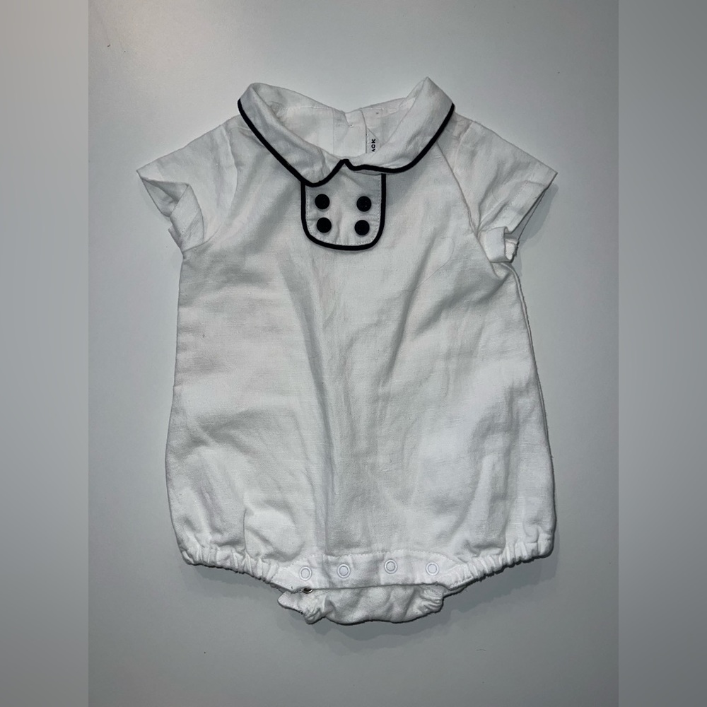 Janie and Jack Linen Collared one-piece